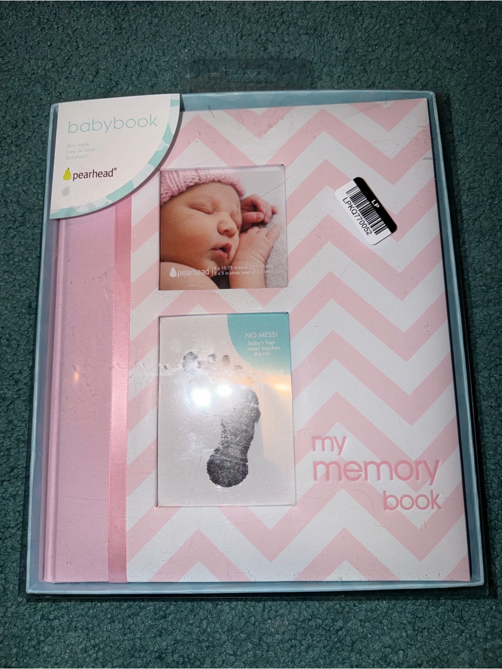 Pearhead Pink Chevron Baby Memory Book!